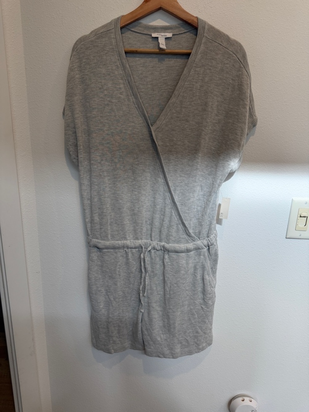 Daily Ritual Heather Gray Wrap-Front Women's Shorts Romper